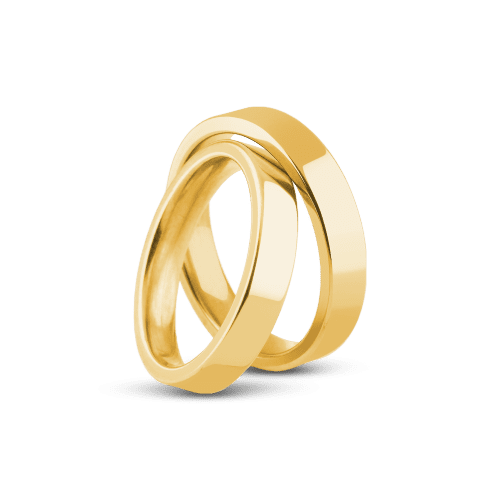 Par de Alianças Reta 3mm Banhada Ouro 24k