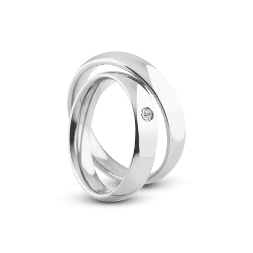Par de Alianças de Compromisso Tradicional 3mm com Zircônia