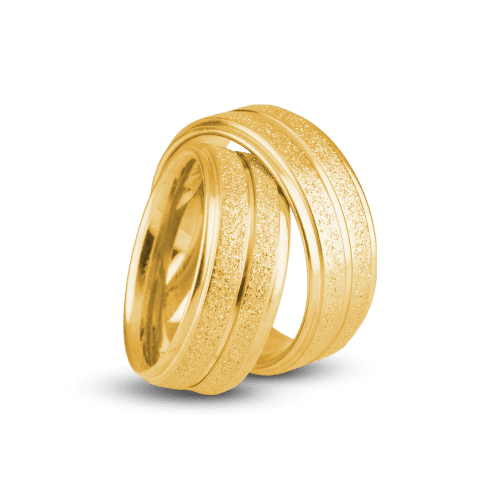 Par de Alianças Diamantada 8mm Banhada Ouro 24k