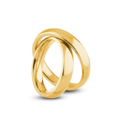 Par de Alianças Tradicional 4mm Banhada Ouro 24k